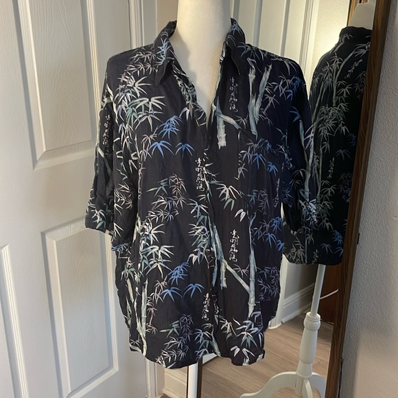 cool vintage japanese bamboo button down - Picture 1 of 4
